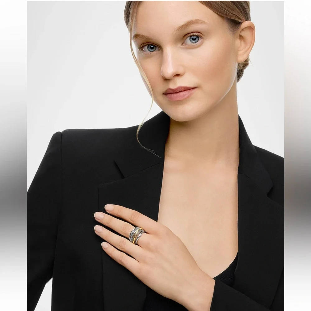 David Yurman Silver and Gold Ring - Picture 7 of 9